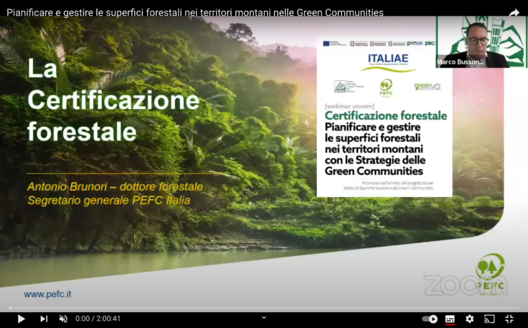 Pianificazione e certificazione forestale nelle Green Communities Temi