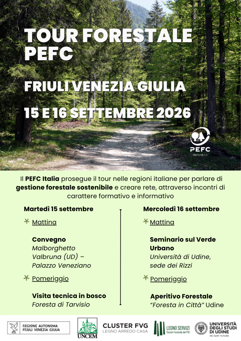 Locandina tour PEFC Italia in FVG